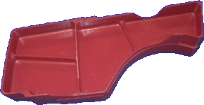 Rip-structure component with low wall thickness used for Aluminium casting. 360 x 120 x 80 mm³. The wall thickness is down to 2.5 mm.